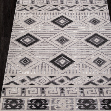 Ковер QP002 - WHITE / D.GRAY - Прямоугольник - коллекция ECLIPSE