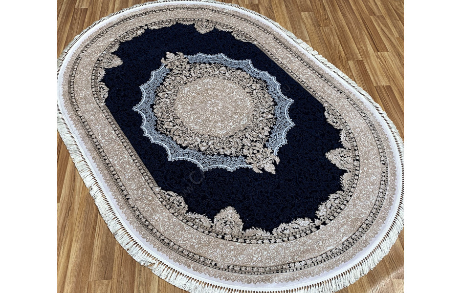 Ковер 9071E C_MAVI/C_KREM овал SHIMAL