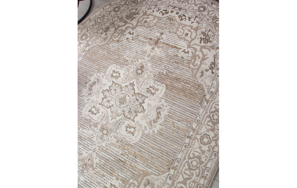 Ковер 04089A - CREAM HB / LIGHT GRI HB - Овал - коллекция NOVA